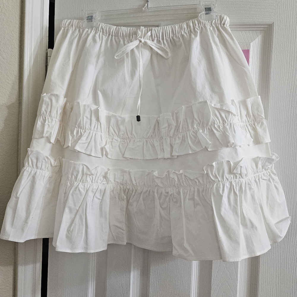 LDT Skirt With Elastic Waist And Ruffles
